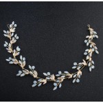 Accesoriu modern pentru decor par WED07FF Auriu cu cristale si frunze de 36cm Accesoriu modern pentru decor par WED07FF Auriu cu cristale si frunze de 36cm